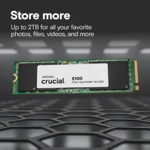 Crucial E100 2TB PCIe Gen4 NVMe M.2 SSD, 2 TB, PCIe Gen3x4,