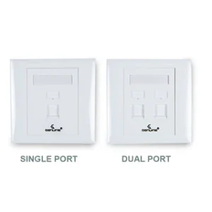 GENUINE FACEPLATE DUAL PORT, RJ45 SOCKET WALL MOUNT - WHITE