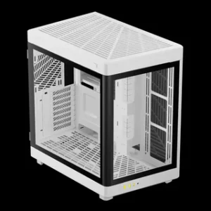 Gamdias NESO P1 White Full Tower PC Casing, Dual-Chamber Trapezoid Design, Panoramic Tempered Glass