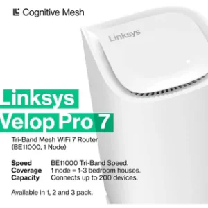 Linksys Velop WRT Pro 7 BE11000 Tri-Band WiFi 7 Mesh Router