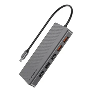 Powerology 12-in-1 USB-C Hub, 100W Power Delivery, Dual 4K Display Support, HDMI