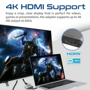 Promate MediaLink-H2 USB-C to Dual HDMI Adapter, 4K@30Hz Dual Port, 4K@60Hz Single Port