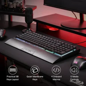 Redragon K515 Shiva 98 Wired Gaming Keyboard, Compact Full-Size 98-Key Layout